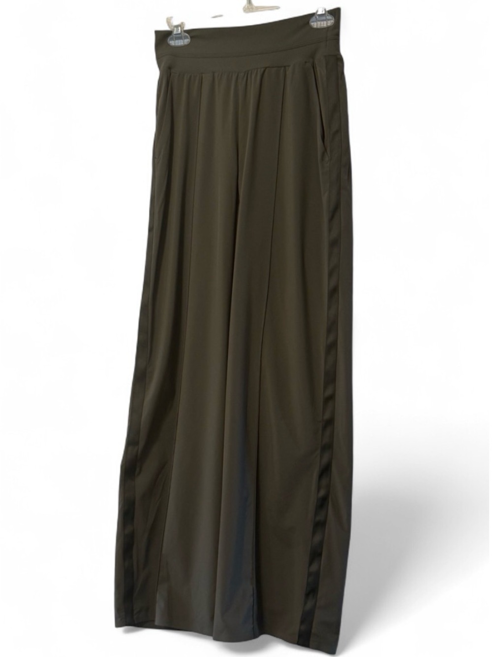 Athleta Mountain Olive Nolita Wide Leg Pant Size 4 Side Stripe High Rise